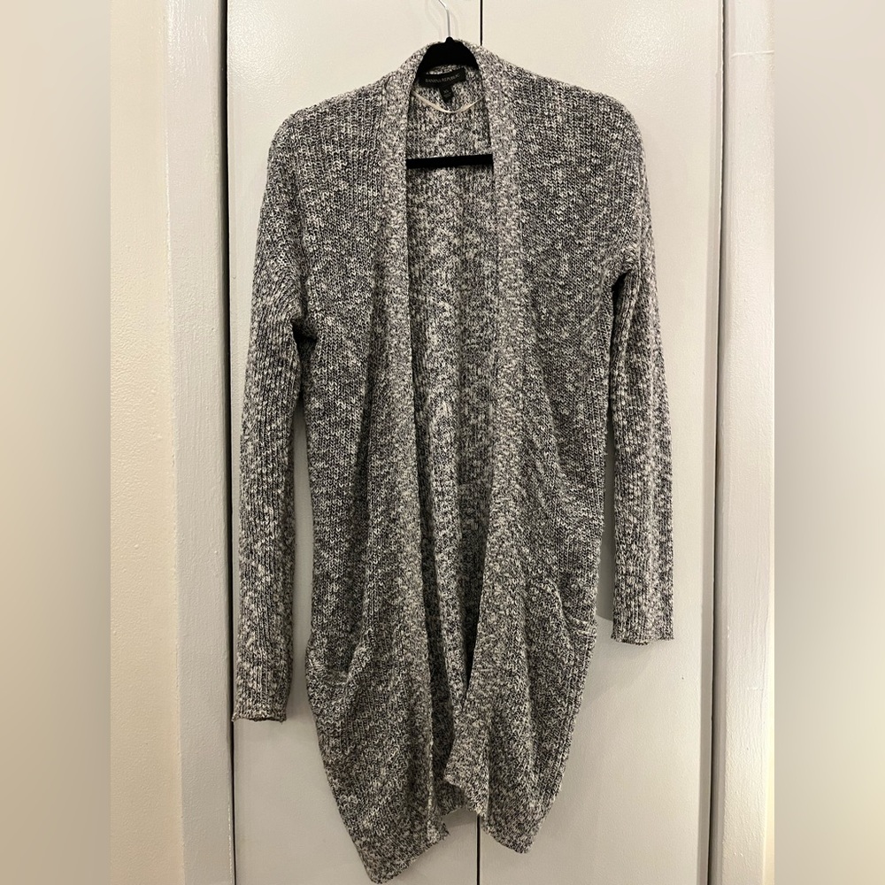 2/$40: Long black and white marble Banana Republic cardigan sweater